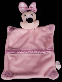 Disney Just Play Minnie Mouse Pink Plush Lovey Stuffed Animal Blanket